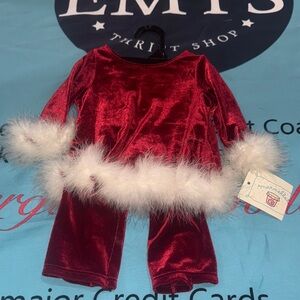 Marmellata Red Velvet Holiday Costume with White Trim